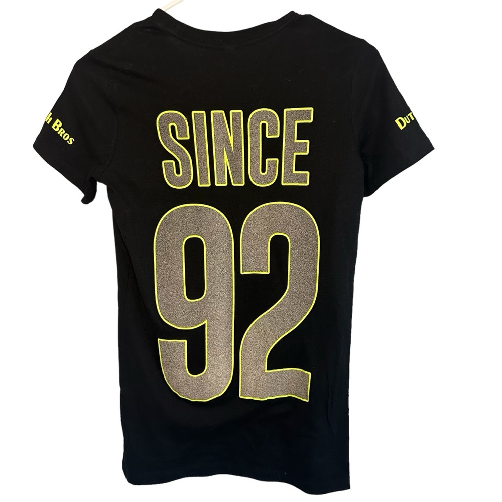 Dutch Bros Women’s Black Reflective T-Shirt Since 92 Neon Yellow DB Brand New